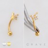 MULTI CZ BUTTERFLY 316L SURGICAL STEEL CURVED BARBELL/EYEBROW